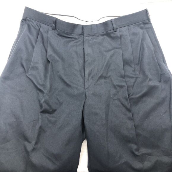 Savane Pleated Dress Pants Men’s 40 x 32 Navy Blue - Picture 3 of 8
